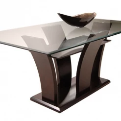 Home Elegance Daisy 72" Glass Rectangular Table