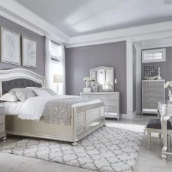 Ashley Coralayne King Sleigh Bed With Dresser Mirror & Nightstand