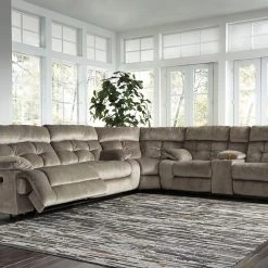 Ashley Brassville Greystone 3-Piece Reclining Sectional