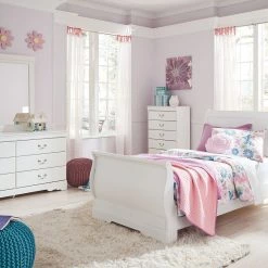 Ashley Anarasia Twin Bed W/ Nightstand Bedroom