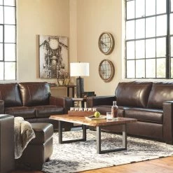 Ashley Morelos Chocolate Sofa Loveseat & Chair Living Room