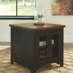 Ashley Valebeck - Black/Brown - Rectangular End Table