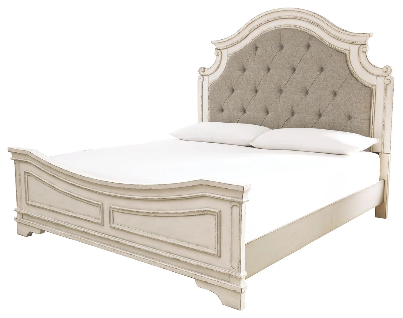 Ashley Realyn King Upholstered Panel Bed - Two - Tone 1 Ashley Realyn King Upholstered Panel Bed - Two - Tone