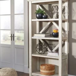 Ashley Office Carynhurst - Whitewash - Large Bookcase