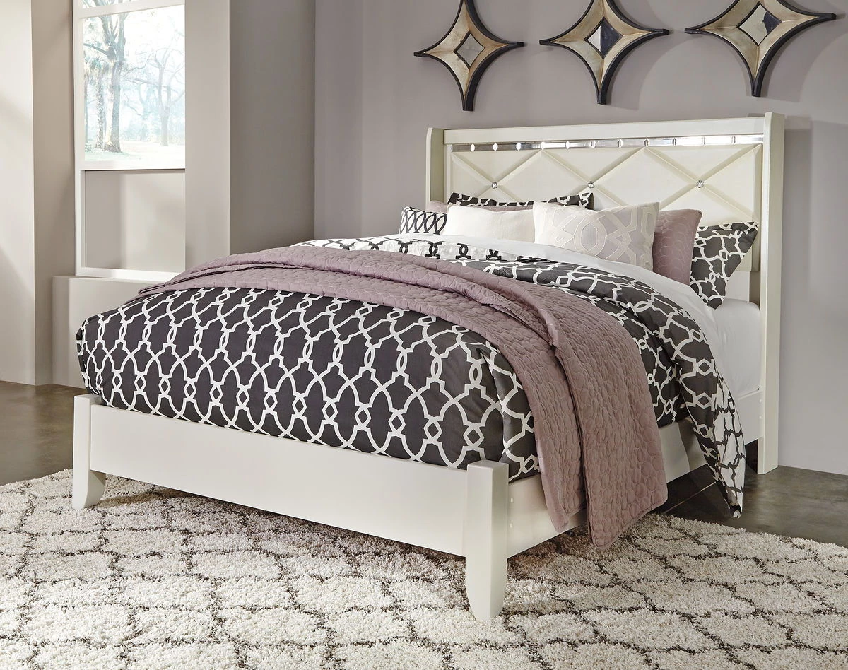 Ashley Dreamur Queen Bed - Champagne 1 Ashley Dreamur Queen Bed - Champagne