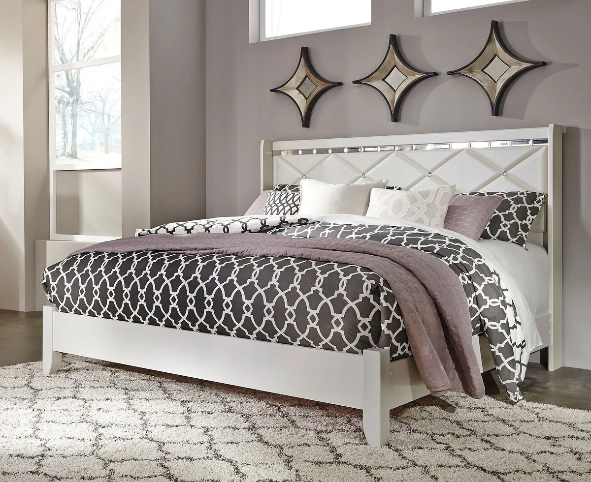 Ashley Dreamur King Bed - Champagne 1 Ashley Dreamur King Bed - Champagne