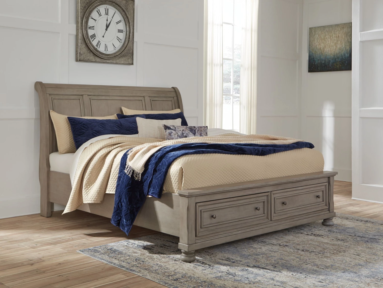 Ashley Beds Lettner Queen Storage Bed - Light - Gray 1 Ashley Beds Lettner Queen Storage Bed - Light - Gray