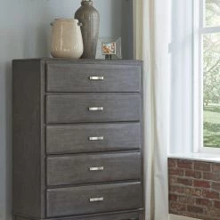 Ashley Caitbrook - Gray - Five Drawer Chest
