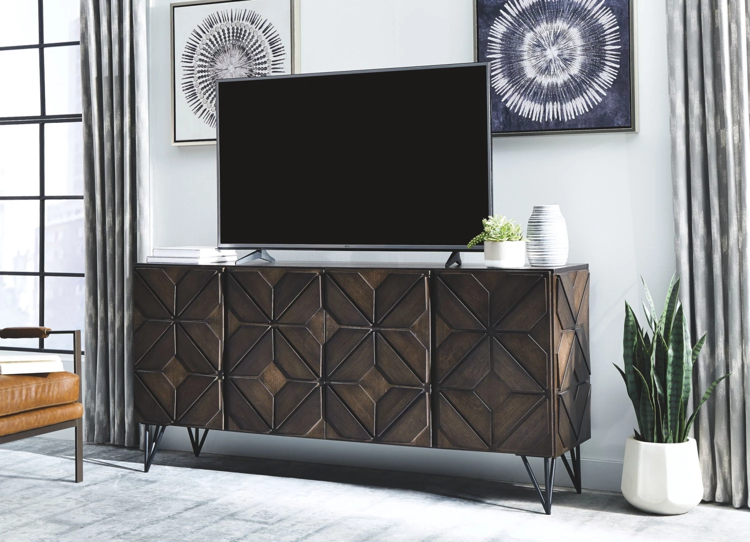 Ashley Chasinfield - Dark Brown - Extra Large TV Stand 1 Ashley Chasinfield - Dark Brown - Extra Large TV Stand