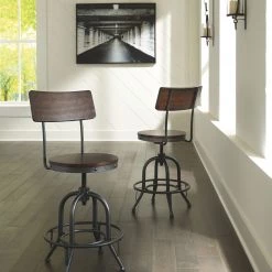 Ashley Odium - Brown - Swivel Barstool