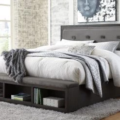 Ashley Hyndell King Storage Bed - Dark - Brown