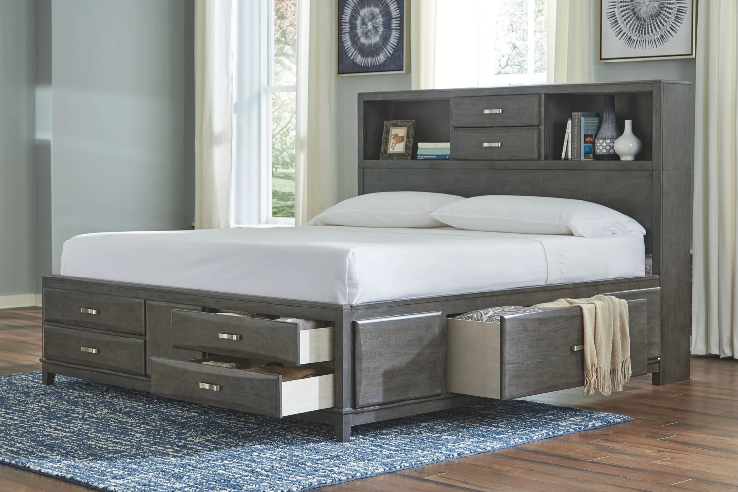 Ashley Beds Caitbrook King Storage Bed - Gray 1 Ashley Beds Caitbrook King Storage Bed - Gray