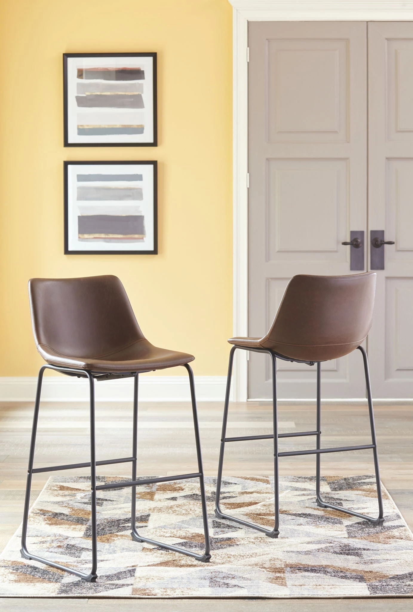 Ashley Centiar Brown Tall Upholstered Barstool 1 Ashley Centiar Brown Tall Upholstered Barstool