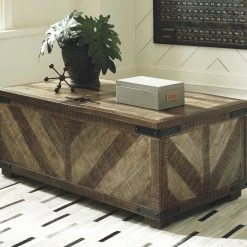 Ashley Cordayne - Rustic Brown - Rect Storage Cocktail Table Living Room