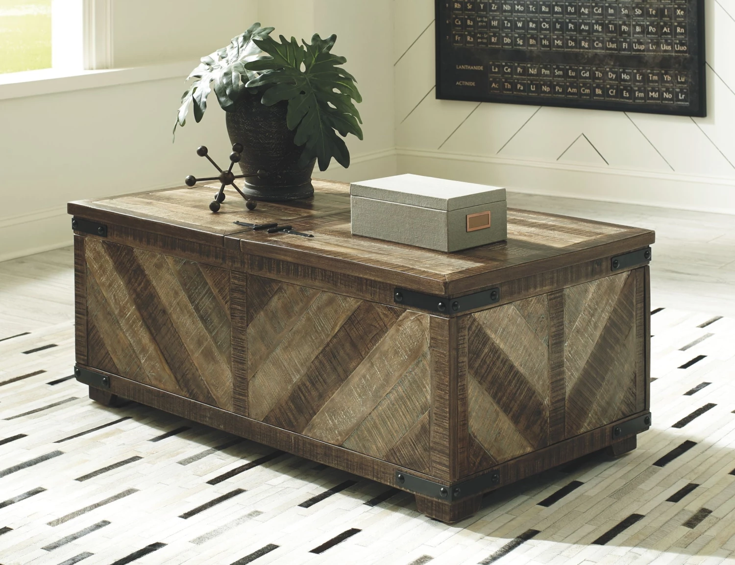 Ashley Cordayne - Rustic Brown - Rect Storage Cocktail Table Living Room 1 Ashley Cordayne - Rustic Brown - Rect Storage Cocktail Table Living Room