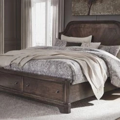 Ashley Adinton King Storage Bed - Reddish - Brown