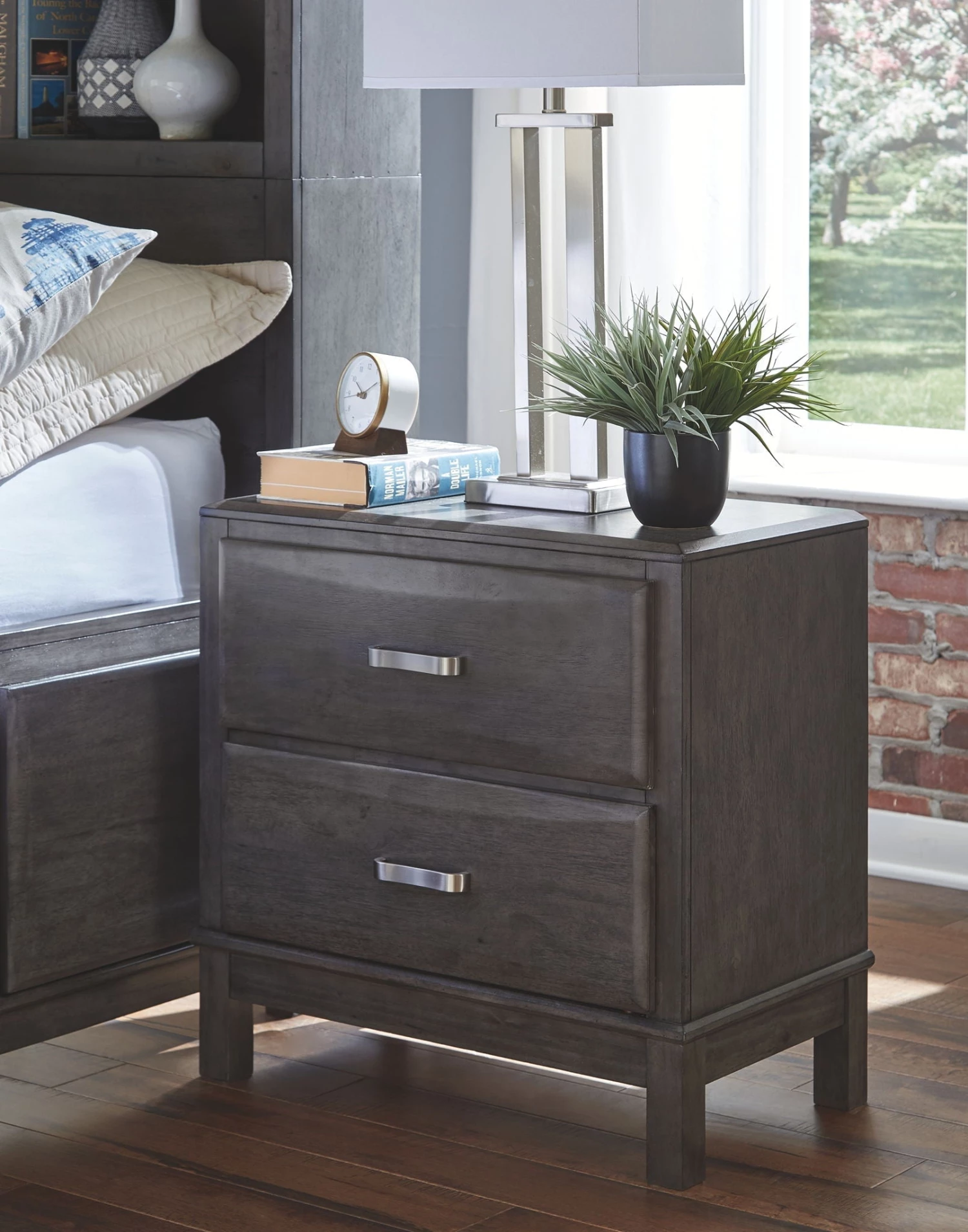 Ashley Bedroom Caitbrook - Gray - Two Drawer Night Stand 1 Ashley Bedroom Caitbrook - Gray - Two Drawer Night Stand