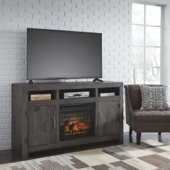 Ashley Mayflyn Large TV Stand With Fireplace - Accessories TV Fireplaces