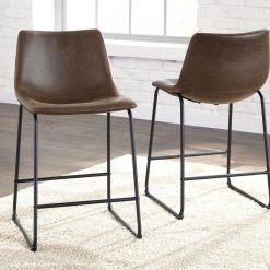 Ashley Dining Room Centiar Brown Upholstered Barstool