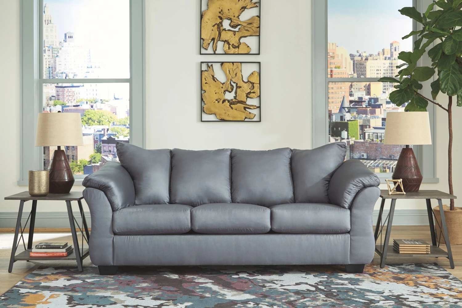Ashley Darcy Steel Sofa Loveseat & Chair 1 Ashley Darcy Steel Sofa Loveseat & Chair