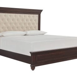 Ashley Brynhurst King Upholstered Bed - Dark - Brown