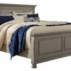 Ashley Lettner California King Panel Bed - Light - Gray