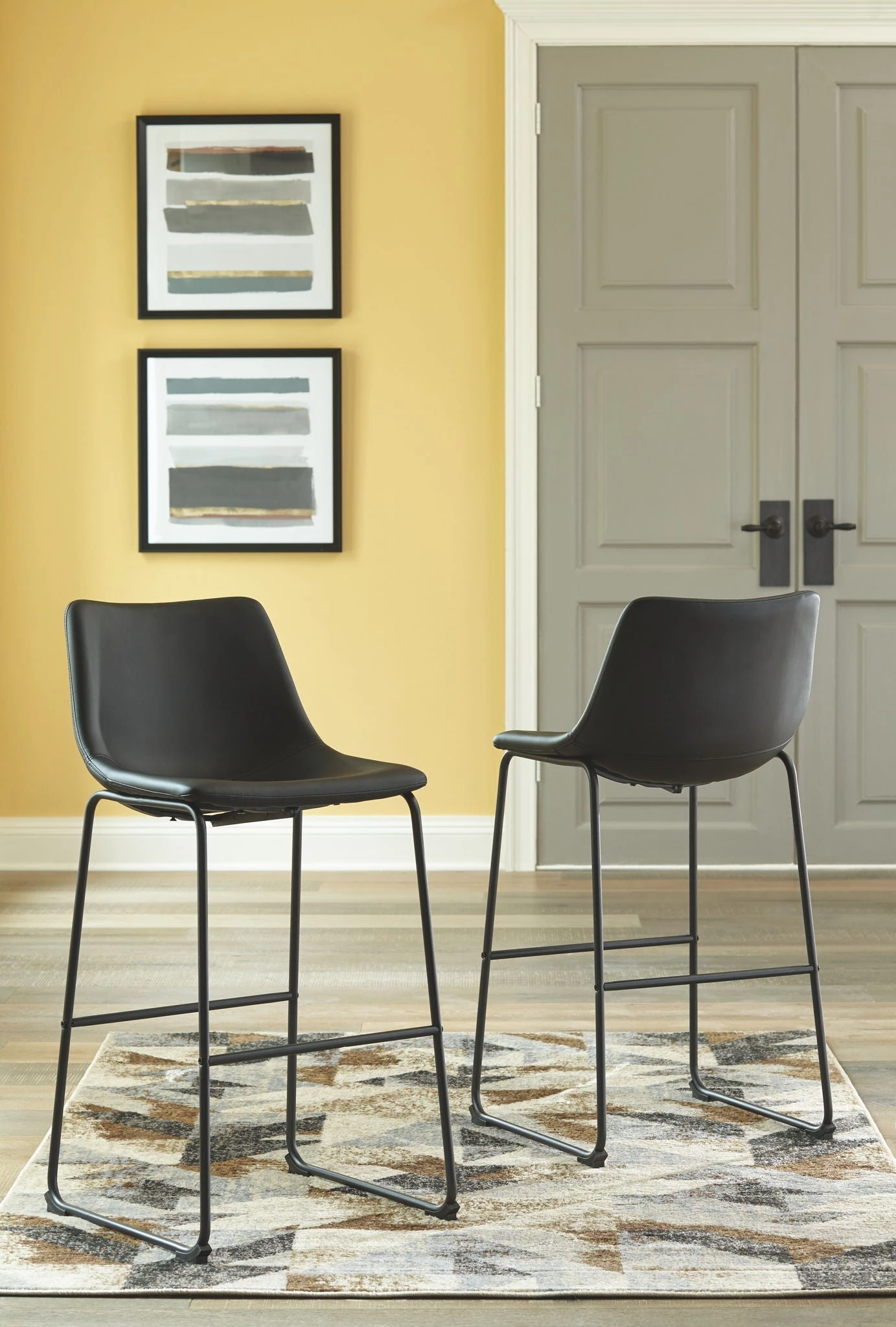 Ashley Centiar Black Tall Upholstered Barstool 1 Ashley Centiar Black Tall Upholstered Barstool