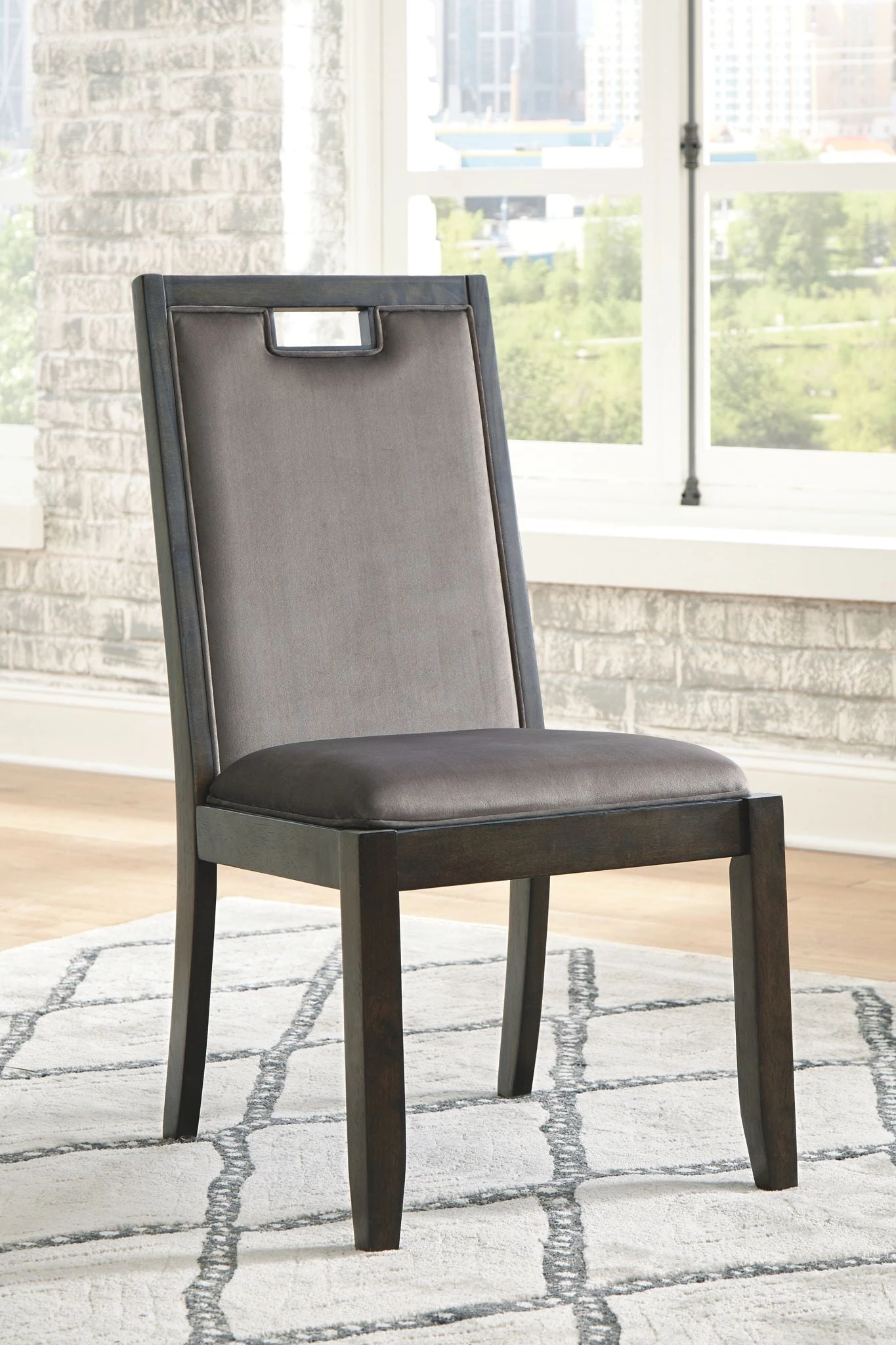 Ashley Dining Room Hyndell - Gray/Dark Brown - Dining Upholstered Side Chair 1 Ashley Dining Room Hyndell - Gray/Dark Brown - Dining Upholstered Side Chair
