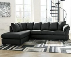 Ashley Darcy Black LAF Corner Chaise & RAF Sofa Sectional Living Room