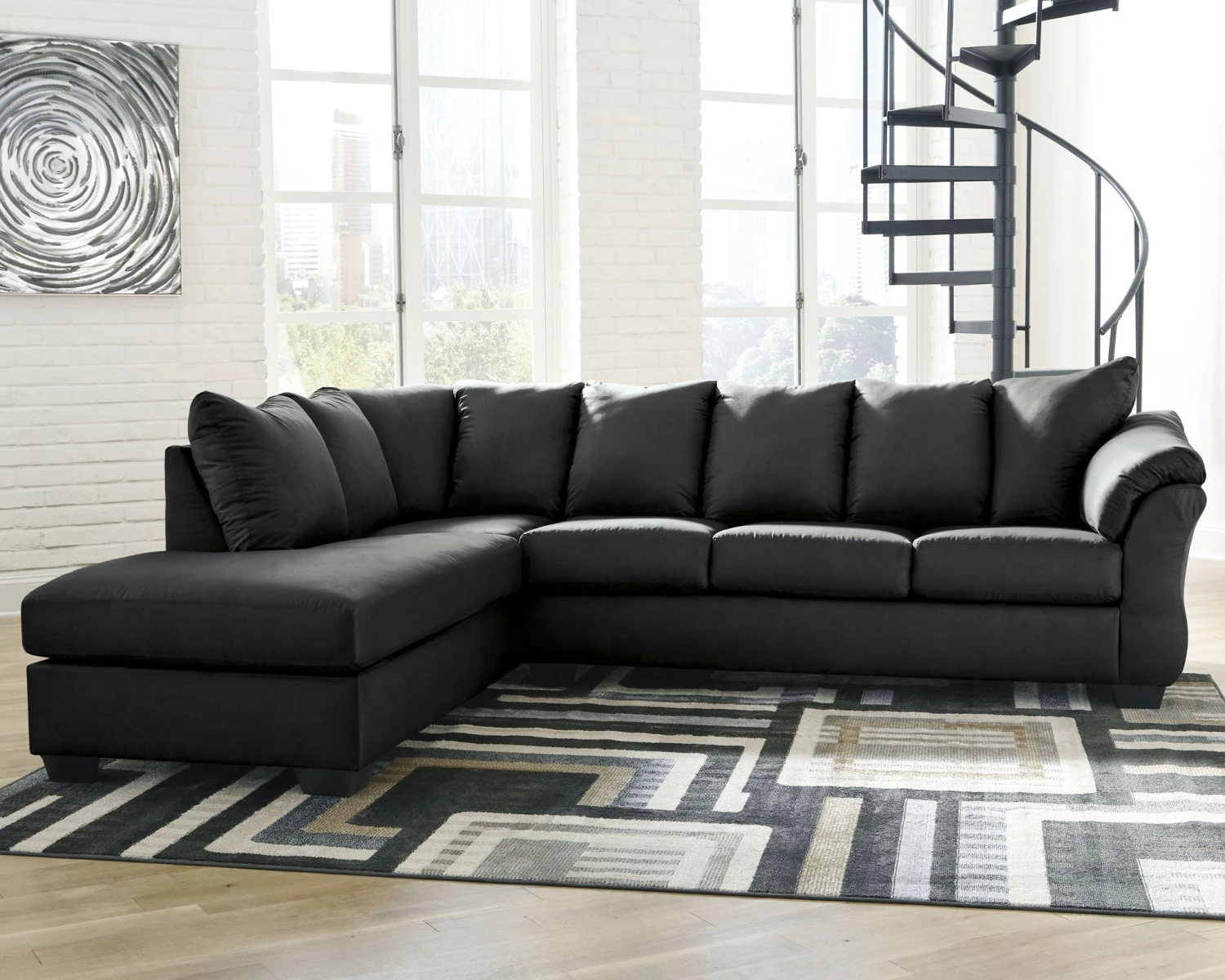 Ashley Darcy Black LAF Corner Chaise & RAF Sofa Sectional Living Room 1 Ashley Darcy Black LAF Corner Chaise & RAF Sofa Sectional Living Room