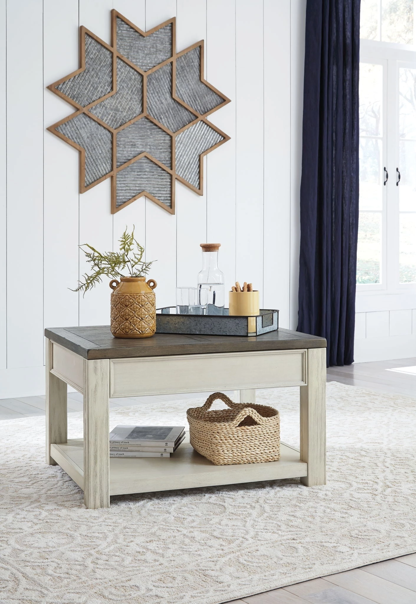 Ashley Bolanburg - Brown/White - Rect Lift Top Cocktail Table Living Room 1 Ashley Bolanburg - Brown/White - Rect Lift Top Cocktail Table Living Room