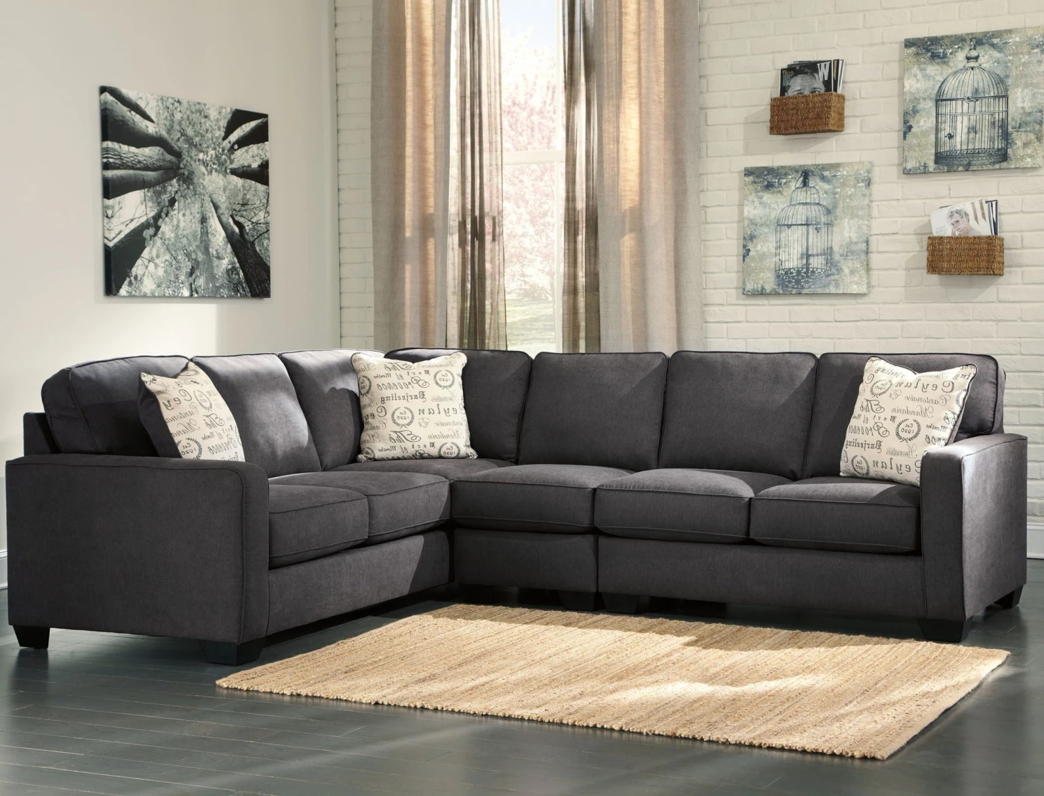 Ashley Alenya Charcoal 3Pc. Sectional Living Room 1 Ashley Alenya Charcoal 3Pc. Sectional Living Room