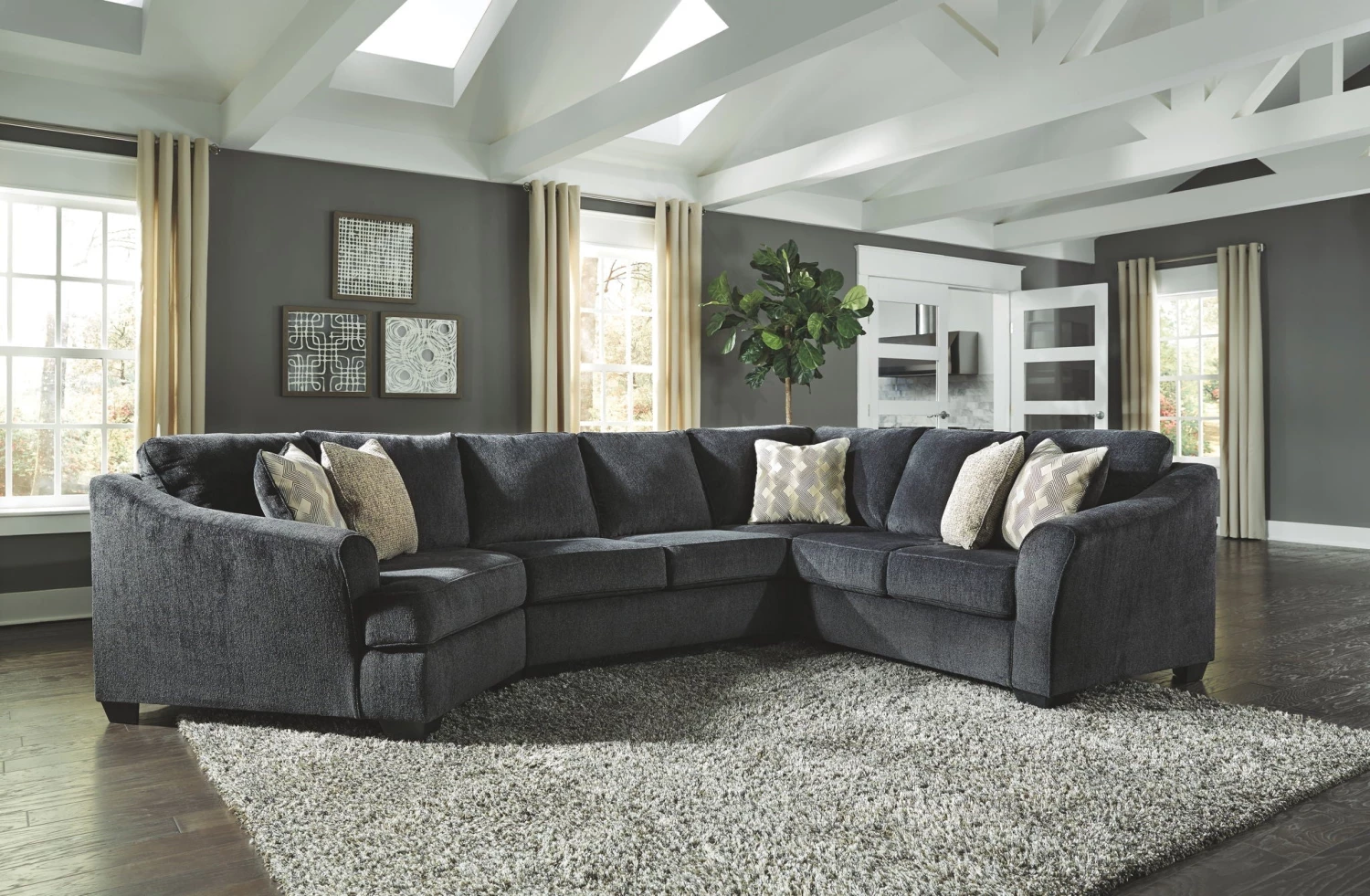 Ashley Eltman Slate 3 Pc. Sectional Living Room 1 Ashley Eltman Slate 3 Pc. Sectional Living Room