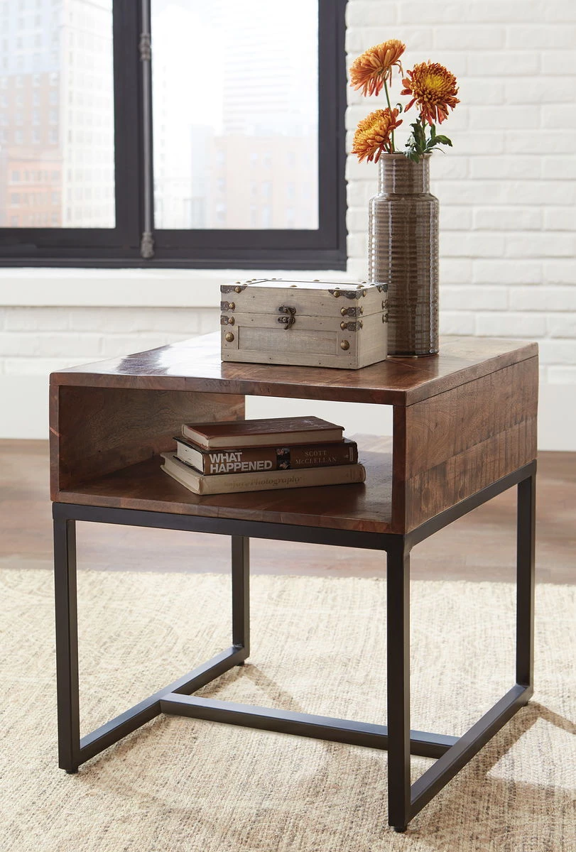 Ashley Hirvanton - Warm Brown - Rectangular End Table 1 Ashley Hirvanton - Warm Brown - Rectangular End Table