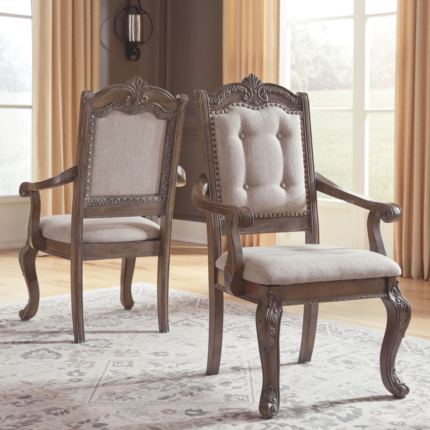 Ashley Dining Room Charmond - Brown - Dining Upholstered Arm Chair 1 Ashley Dining Room Charmond - Brown - Dining Upholstered Arm Chair
