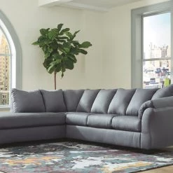 Ashley Living Room Darcy Steel LAF Corner Chaise & RAF Sofa Sectional
