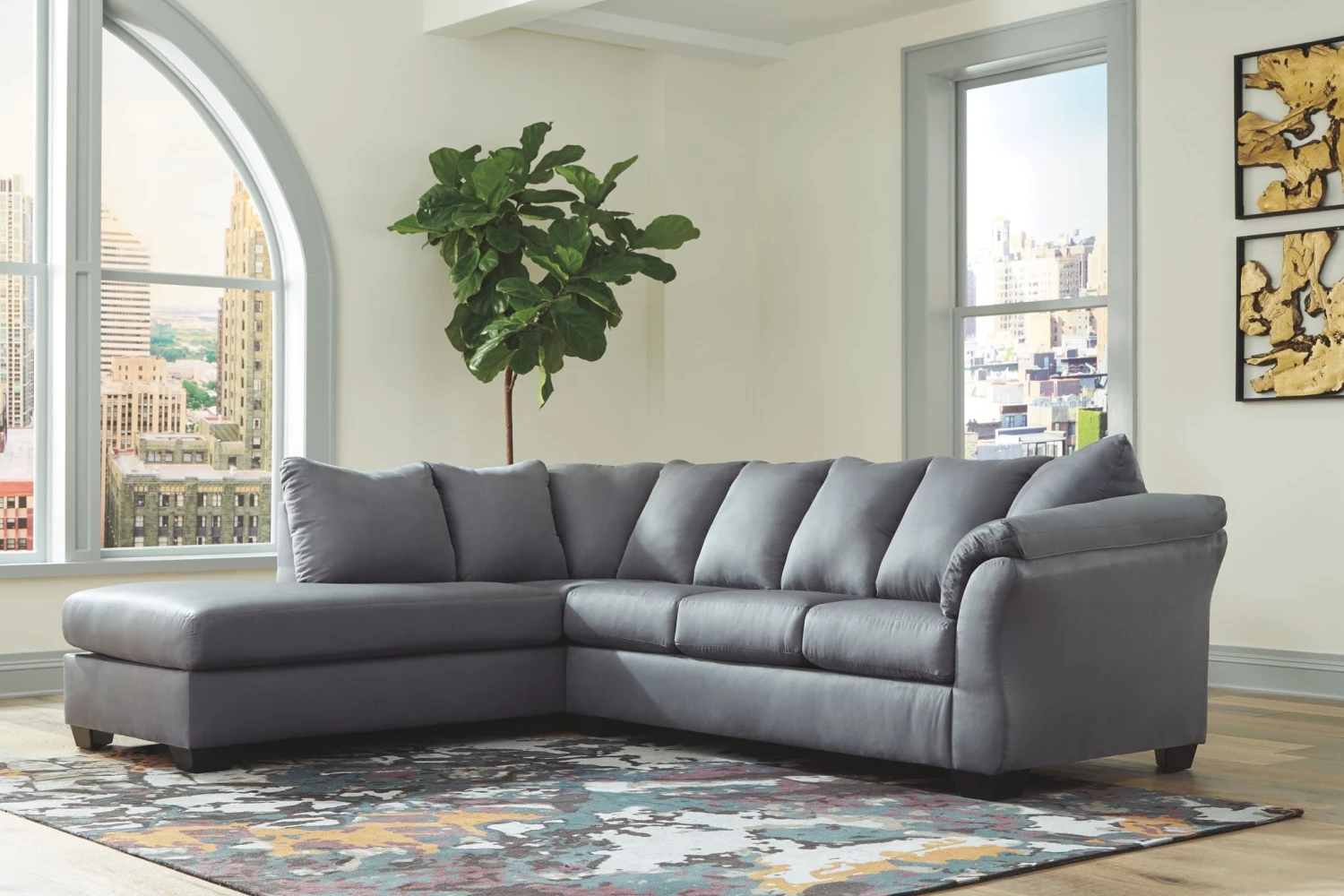 Ashley Living Room Darcy Steel LAF Corner Chaise & RAF Sofa Sectional 1 Ashley Living Room Darcy Steel LAF Corner Chaise & RAF Sofa Sectional