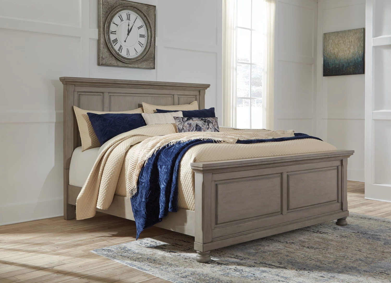Ashley Lettner Queen Panel Bed - Light - Gray Beds 1 Ashley Lettner Queen Panel Bed - Light - Gray Beds