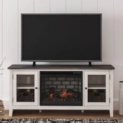 Ashley Dorrinson Large TV Stand With Fireplace Insert
