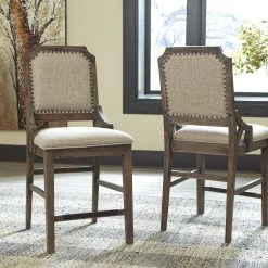 Ashley Dining Room Wyndahl - Rustic Brown - Upholstered Barstool