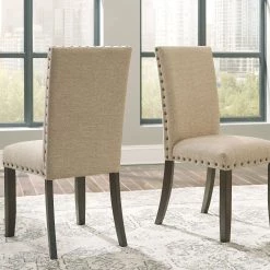 Ashley Rokane - Light Brown - Dining Upholstered Side Chair