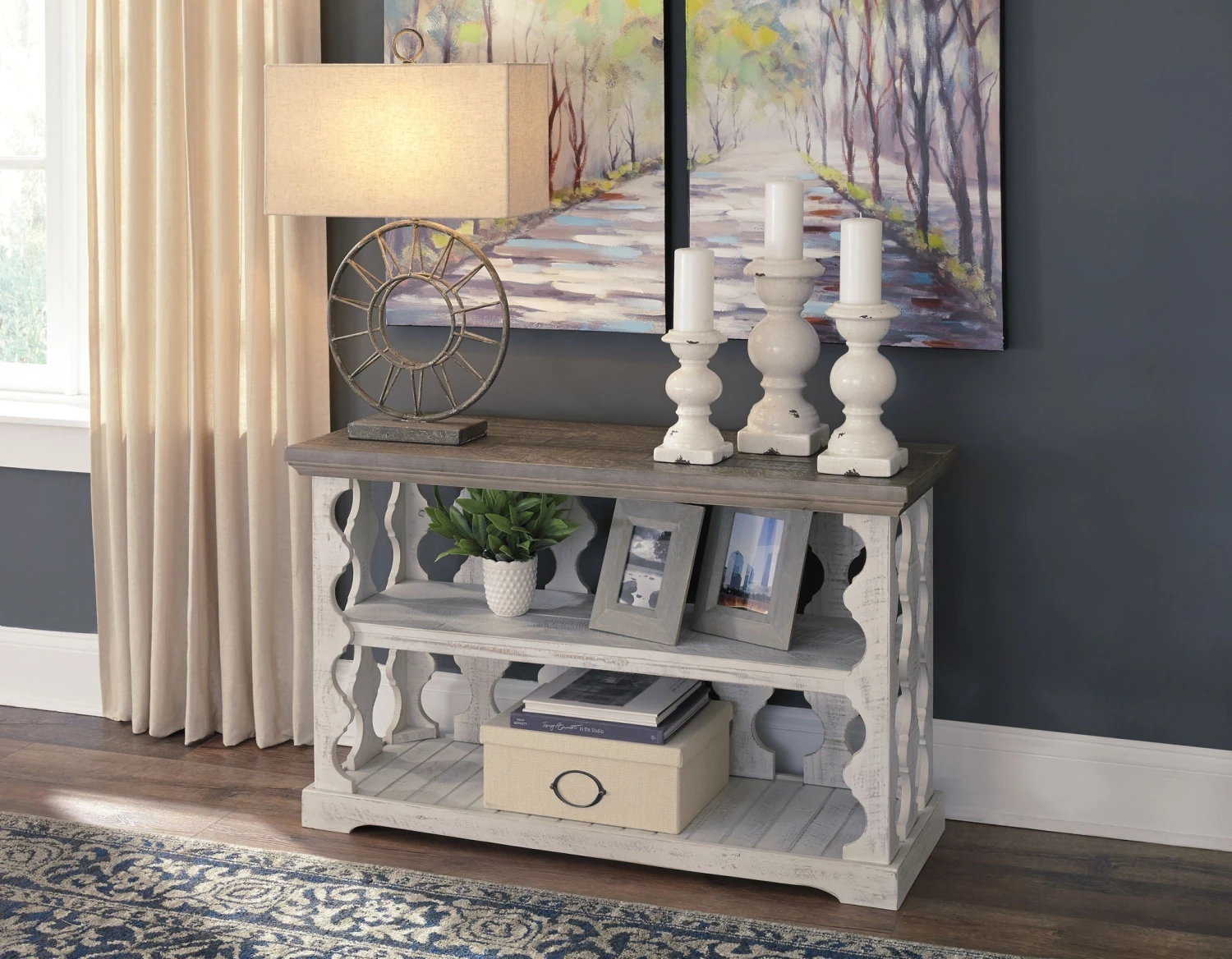 Ashley Living Room Havalance - Gray/White - Console Sofa Table 1 Ashley Living Room Havalance - Gray/White - Console Sofa Table