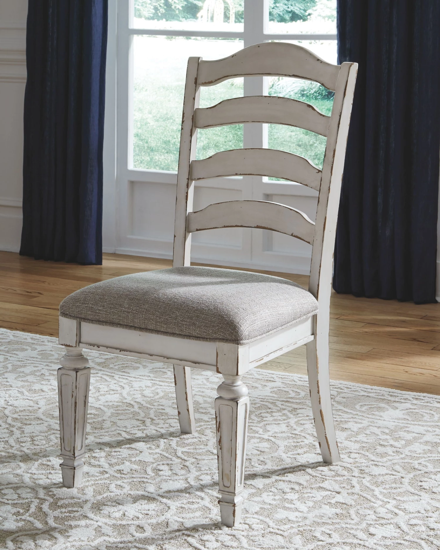 Ashley Realyn - Chipped White - Dining Upholstered Side Chair Dining Room 1 Ashley Realyn - Chipped White - Dining Upholstered Side Chair Dining Room
