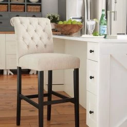 Ashley Tripton - Linen - Tall Upholstered Barstool Dining Room