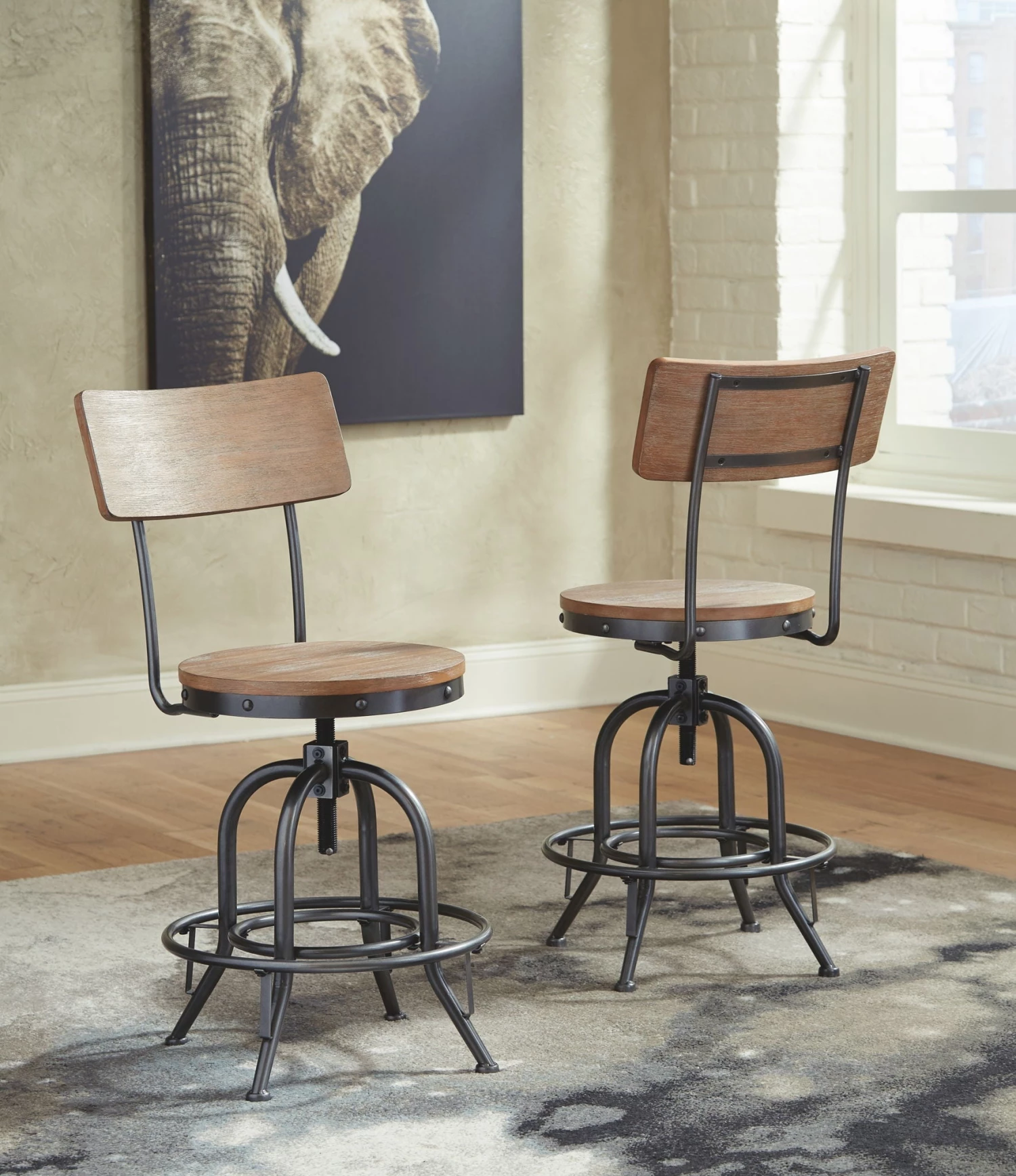 Ashley Pinnadel - Light Brown - Swivel Stool Dining Room 1 Ashley Pinnadel - Light Brown - Swivel Stool Dining Room