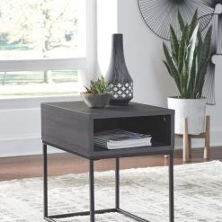 Ashley Living Room Yarlow - Black - Rectangular End Table