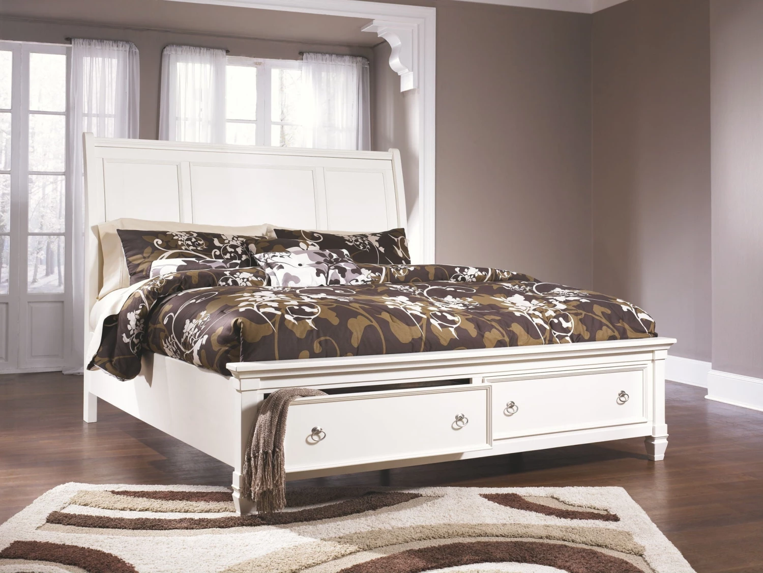 Ashley Beds Prentice Queen Sleigh Bed With Storage 1 Ashley Beds Prentice Queen Sleigh Bed With Storage