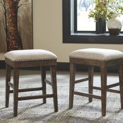 Ashley Wyndahl - Rustic Brown - Upholstered Stool Dining Room