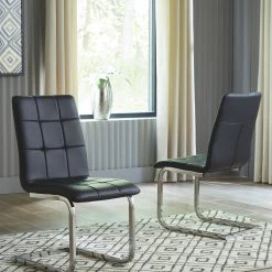 Ashley Madanere - Black/Chrome Finish - Dining Upholstered Side Chair Dining Room