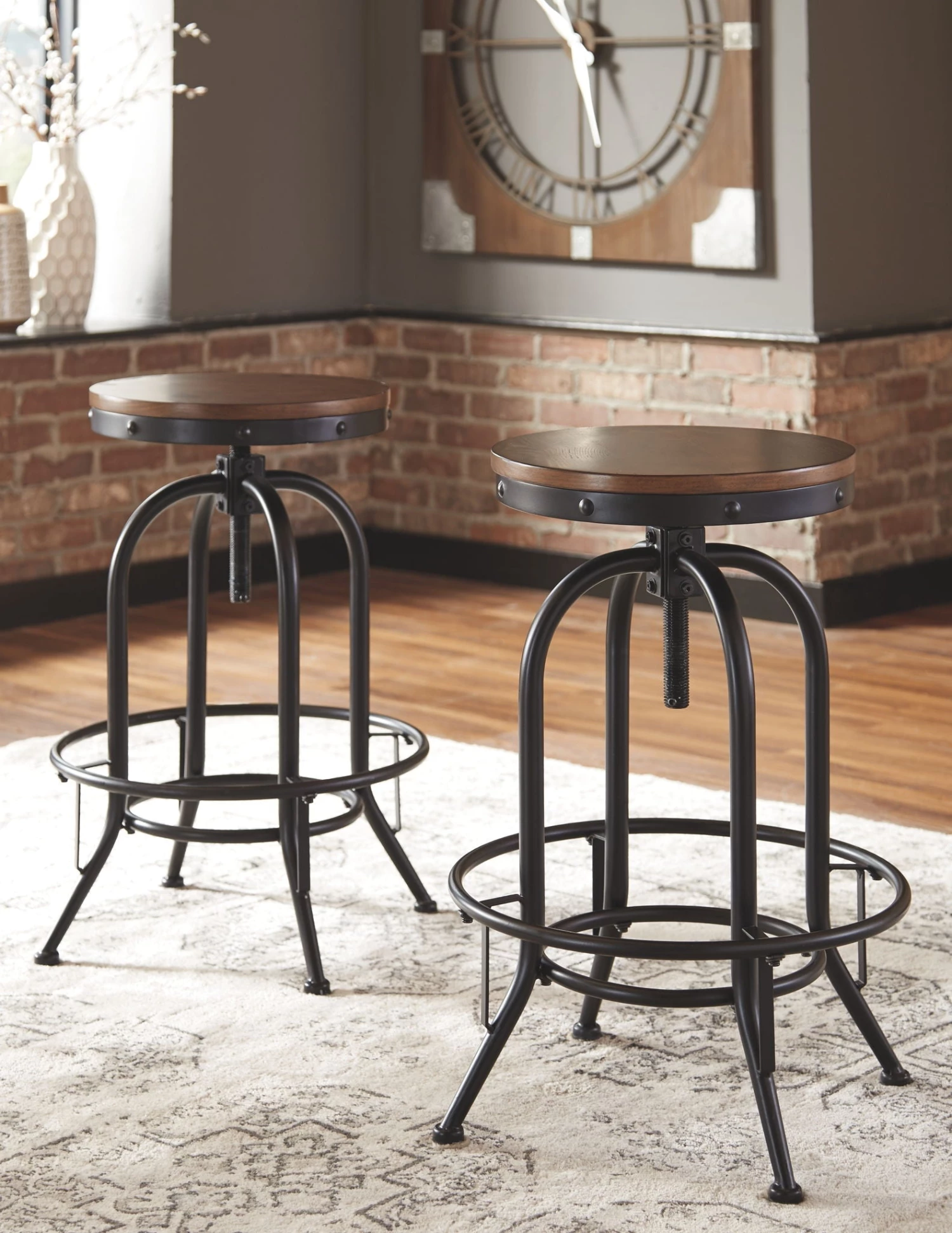 Ashley Dining Room Valebeck - Brown/Black - Tall Swivel Barstool 1 Ashley Dining Room Valebeck - Brown/Black - Tall Swivel Barstool
